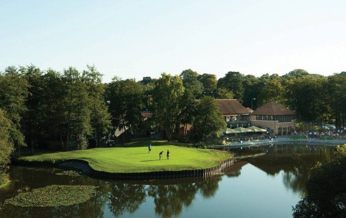 The 18th hole at Silvermere Golf course.